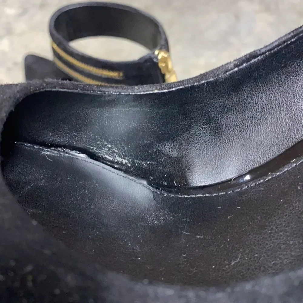 Banana Republic Black Suede Gayle Zip Ankle Heels Size 9